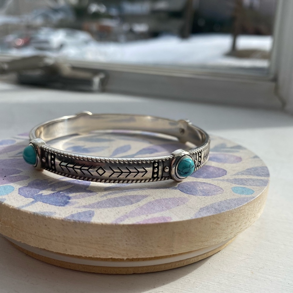 Brighton Southwestern Silver Bangle Bracelet